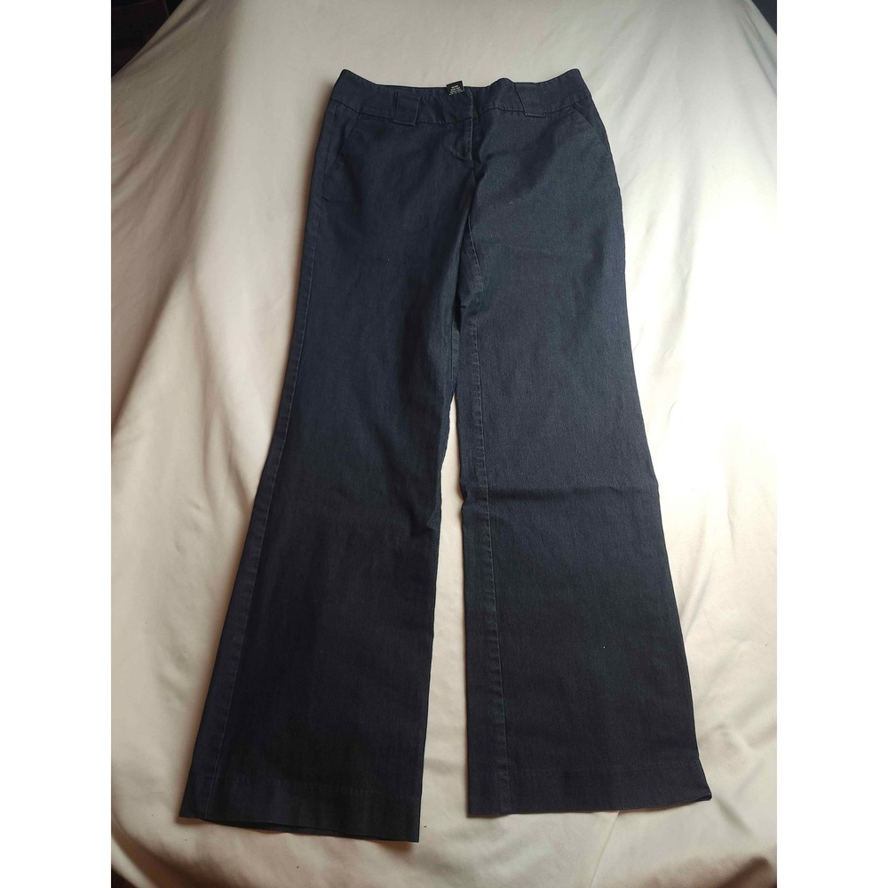 New York & Company Stretch Wide Leg Trousers Navy Blue Size 2 Average Womens
